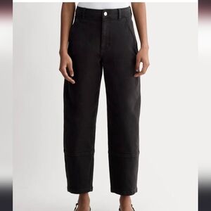 everlane utility barrel leg pants black